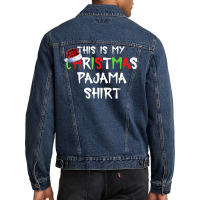 This Is My Christmas Pajama Funny Plaid Merry Christmas Xmas Men Denim Jacket | Artistshot