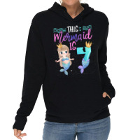 This Mermaid Is 7 Year Old 8th Birthday Girl Daughter Lightweight Hoodie | Artistshot