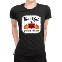 Vintage Plaid Pumpkin Fall Season Thanksgiving Autumn Lover Ladies Fitted T-shirt | Artistshot