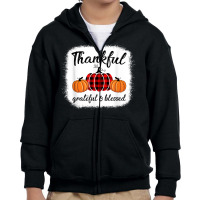 Vintage Plaid Pumpkin Fall Season Thanksgiving Autumn Lover Youth Zipper Hoodie | Artistshot