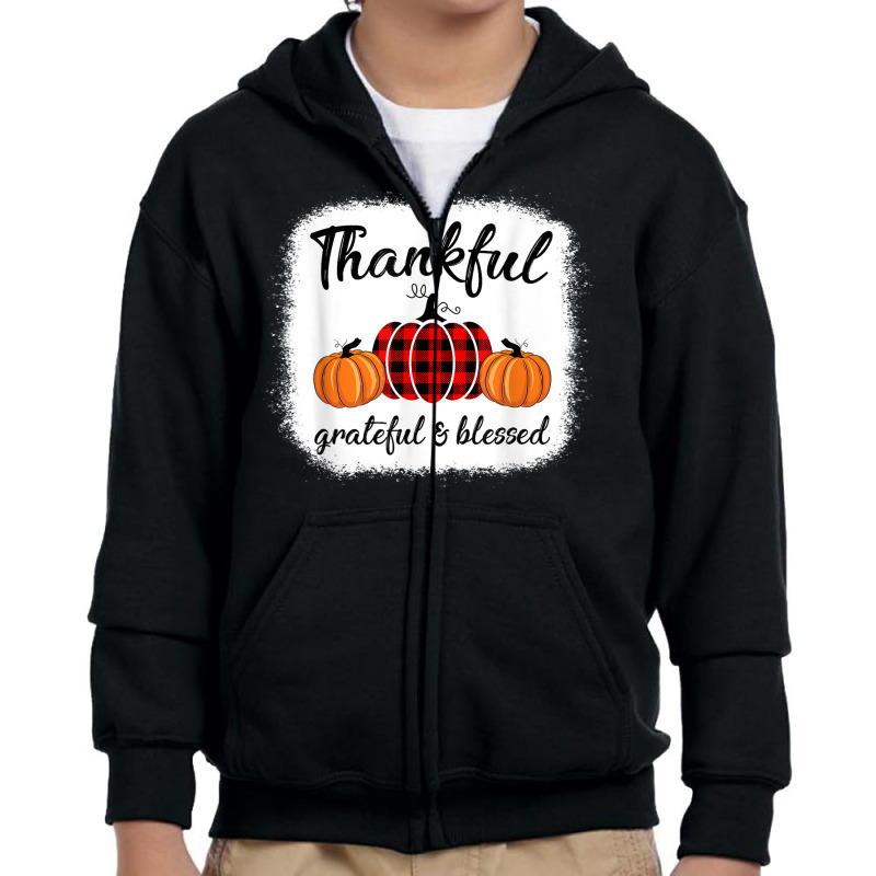 Vintage Plaid Pumpkin Fall Season Thanksgiving Autumn Lover Youth Zipper Hoodie by Skunk | Artistshot