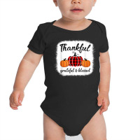 Vintage Plaid Pumpkin Fall Season Thanksgiving Autumn Lover Baby Bodysuit | Artistshot