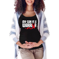 My Son Is A Warrior Sickle Cell Anemia Awareness Red Ribbon T Shirt Maternity Scoop Neck T-shirt | Artistshot