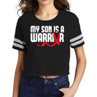 My Son Is A Warrior Sickle Cell Anemia Awareness Red Ribbon T Shirt Scorecard Crop Tee | Artistshot