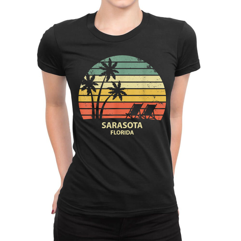 Vintage Florida Sarasota Beach T Shirt Cool Retro Tee Ladies Fitted T-Shirt by cm-arts | Artistshot