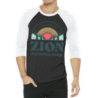 Retro Style Utah Zion National Park 3/4 Sleeve Shirt | Artistshot