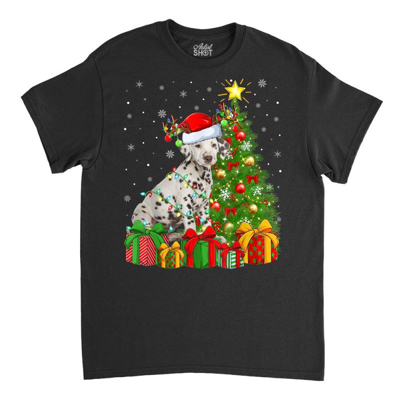 Xmas Holiday Lights Santa Dalmatian Dog Christmas Tree Classic T-shirt | Artistshot