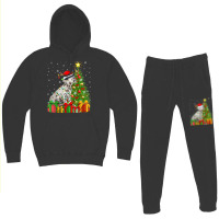 Xmas Holiday Lights Santa Dalmatian Dog Christmas Tree Hoodie & Jogger Set | Artistshot