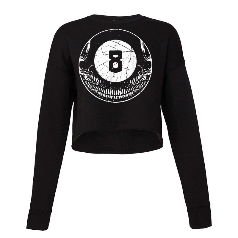 Billiard Pool Skull The Horror Eight Ball T Shirt Cropped Sweater by cm-arts | Artistshot