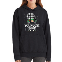 Youngest Gnome Buffalo Plaid Christmas Matching Family Group Vintage Hoodie | Artistshot