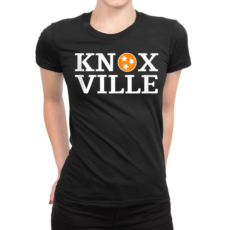 Knoxville Tennessee State Flag Gift Orange & White Knoxville Tank Top Ladies Fitted T-Shirt by nurselrveigelcci | Artistshot