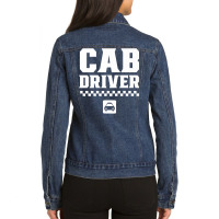 Cab Driver Cabman Taxi Driving Premium T Shirt Ladies Denim Jacket | Artistshot