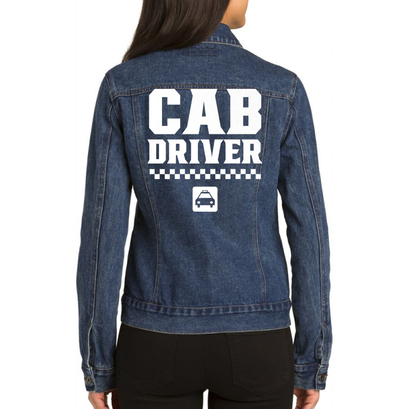 Cab Driver Cabman Taxi Driving Premium T Shirt Ladies Denim Jacket by cm-arts | Artistshot