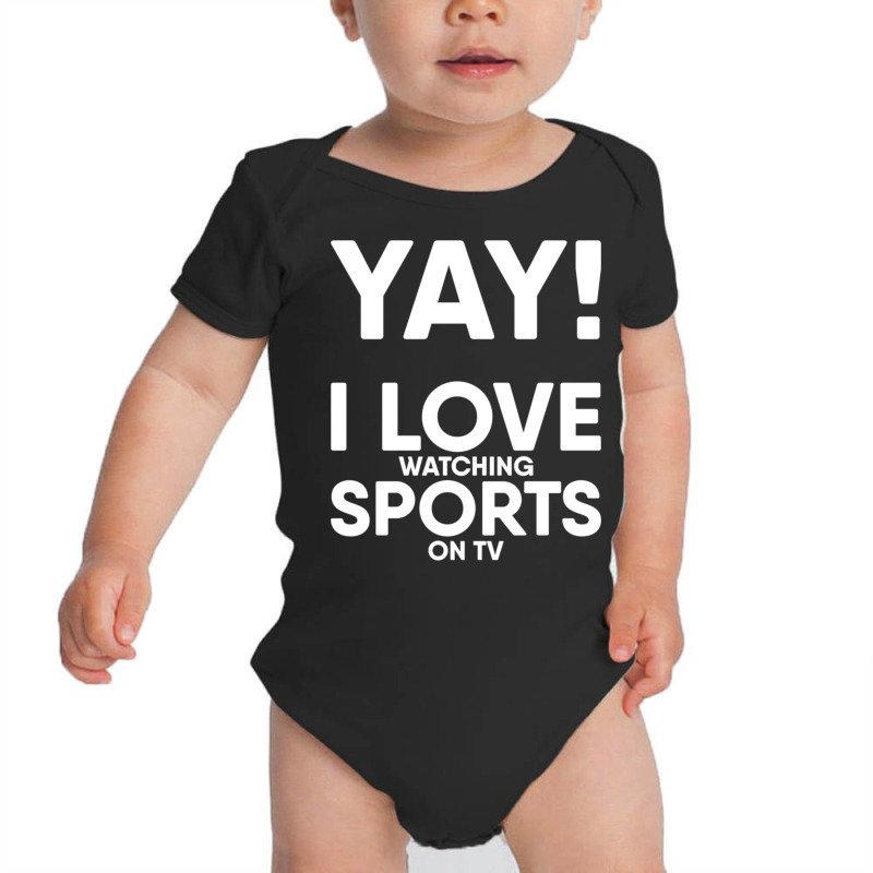 Yay! I Love Watching Sports On Tv Yay Couch Sofa Potato Gift Long Slee Baby Bodysuit | Artistshot