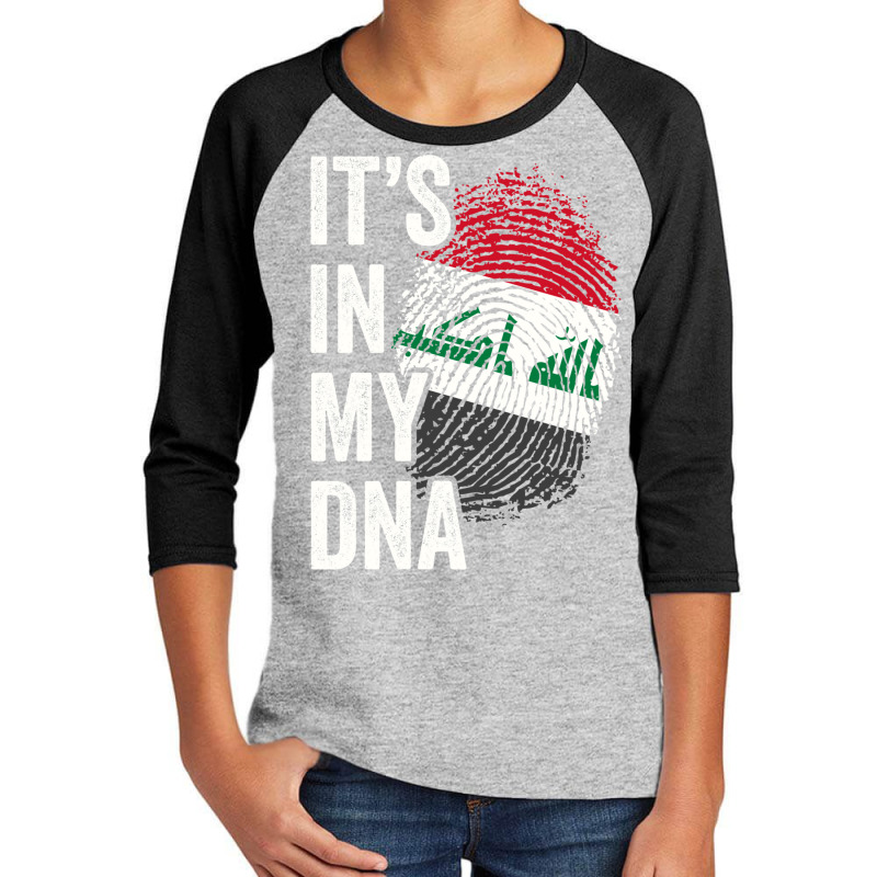 Its In My Dna Iraq Flag Iraqi Roots Pride Genetic Long Sleeve T Shirt Youth 3/4 Sleeve by vacheu | Artistshot