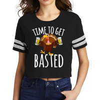 Time To Get Basted Funny Beer Thanksgiving Turkey Gift Scorecard Crop Tee | Artistshot