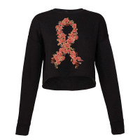 Peach Ribbon Uterine Endometrial Cancer Awareness Cropped Sweater | Artistshot