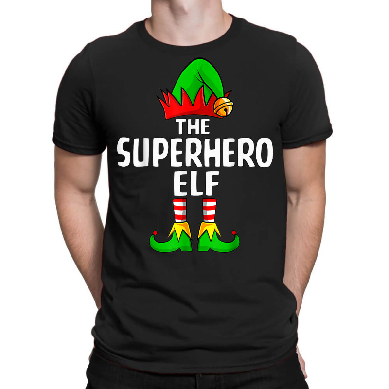 Superhero Elf Matching Family Group Christmas Party Pajama T-shirt | Artistshot