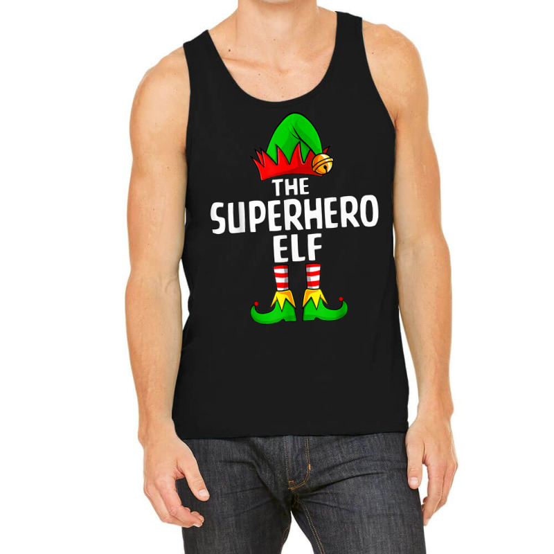 Superhero Elf Matching Family Group Christmas Party Pajama Tank Top | Artistshot