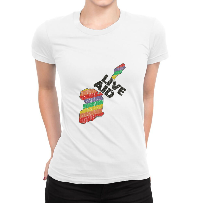 Live Aid, Charity Ladies Fitted T-Shirt by apolitery | Artistshot