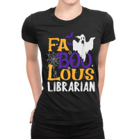 Funny Faboolous (fabulous) Librarian Ghost Scary Halloween Ladies Fitted T-shirt | Artistshot