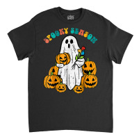 Ghost Pumpkins Spooky Season Retro Groovy Halloween Classic T-shirt | Artistshot