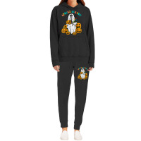 Ghost Pumpkins Spooky Season Retro Groovy Halloween Hoodie & Jogger Set | Artistshot