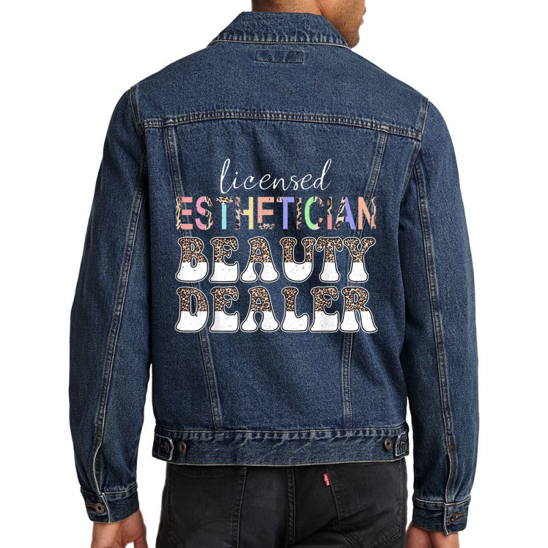 Skin Beauty Dealer Leopard Licensed Esthetician T Shirt Men Denim Jacket | Artistshot