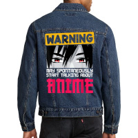 Warning May Spontaneously Start Talking About Anime Boys T Shirt Men Denim Jacket | Artistshot