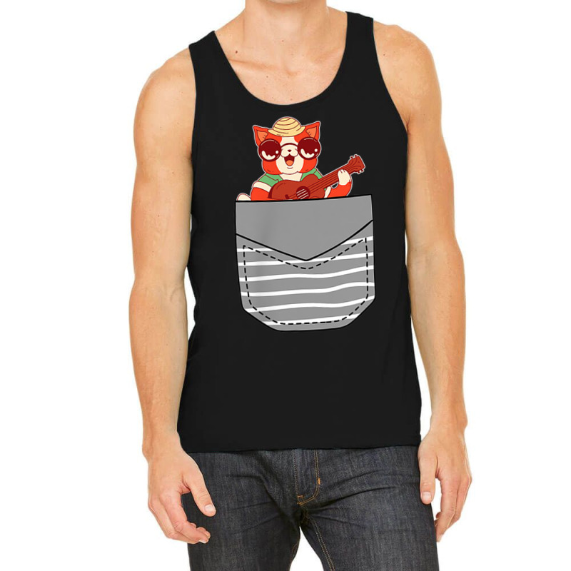 Cat Music Instrument Ukulele In Pocket Tank Top by Lion | Artistshot