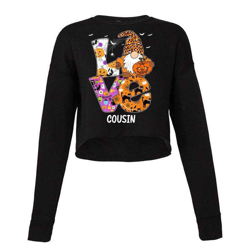 Love Cousin Halloween Gnome Pumpkin Spooky Season Cropped Sweater by Skunk | Artistshot