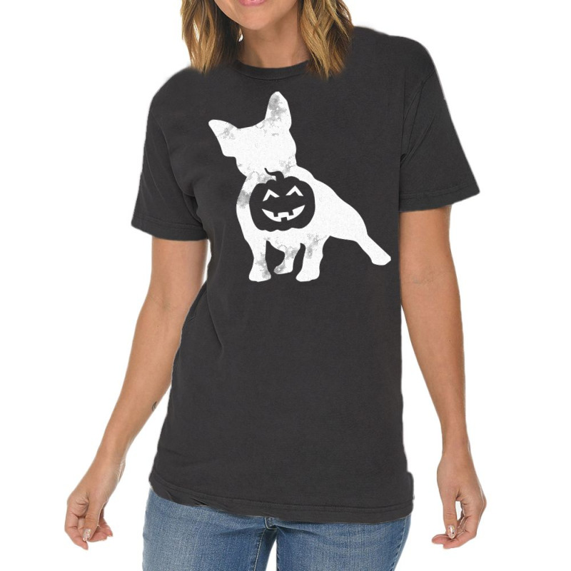 French Bulldog Lazy Halloween Costume Cute Frenchie Pumpkin Vintage T-shirt | Artistshot