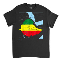 Ethiopia Map. Ethiopian Habesha Flag, Location And Pride T Shirt Classic T-shirt | Artistshot