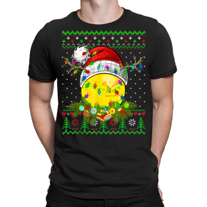 Funny Lacrosse Sport Ugly Christmas Pajama Lights Xmas T-shirt | Artistshot