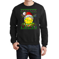 Funny Lacrosse Sport Ugly Christmas Pajama Lights Xmas Crewneck Sweatshirt | Artistshot