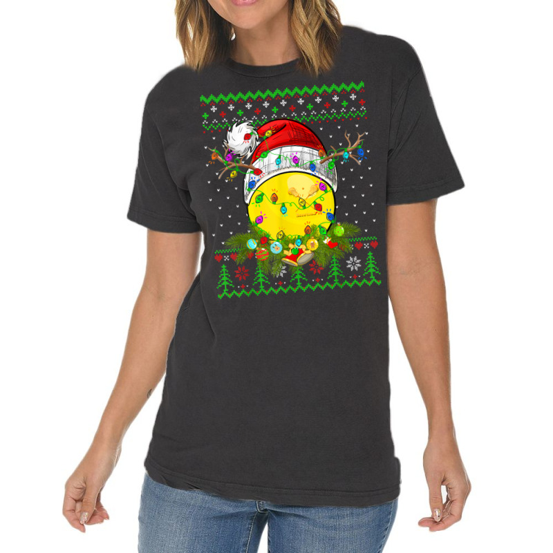 Funny Lacrosse Sport Ugly Christmas Pajama Lights Xmas Vintage T-shirt | Artistshot