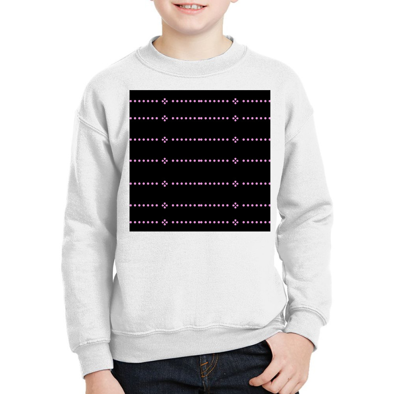 Dotted Lining Patterns On Black Background Youth Sweatshirt | Artistshot