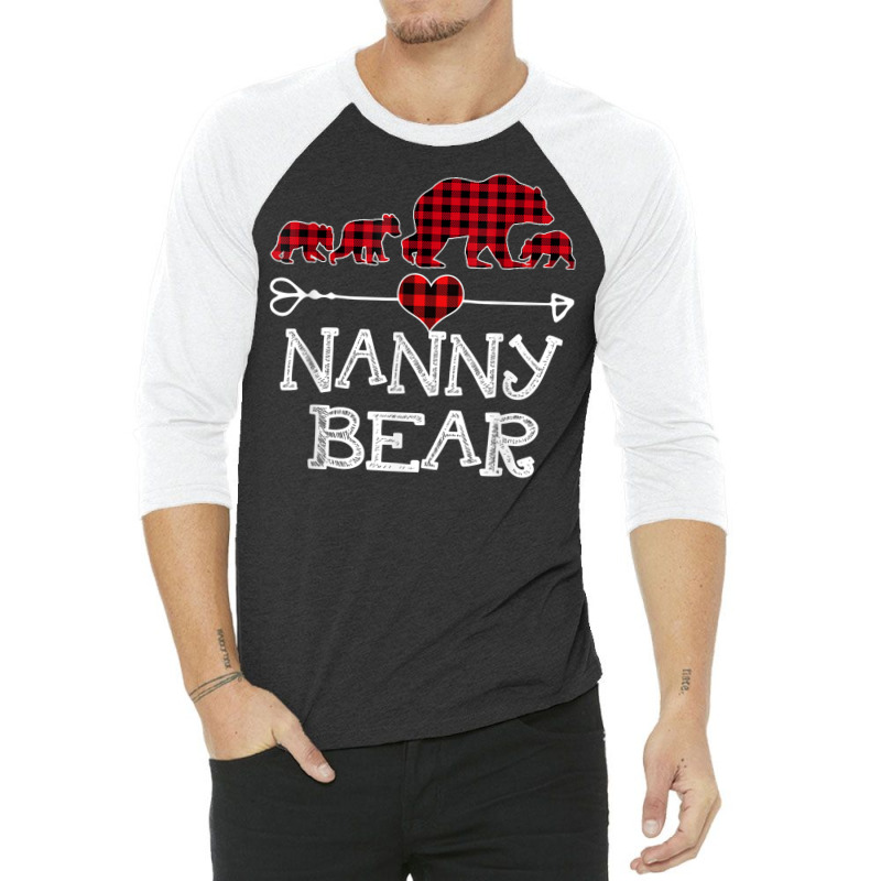 Red Plaid Nanny Bear Matching Family Pajama Christmas 3/4 Sleeve Shirt | Artistshot