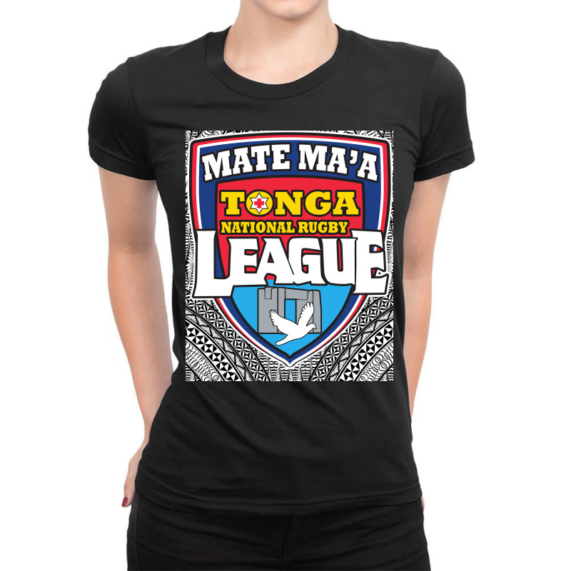 Mate Ma'a Tonga   Ikale Tahi   Rugby League   Tongan Design Pullover H Ladies Fitted T-Shirt by cm-arts | Artistshot