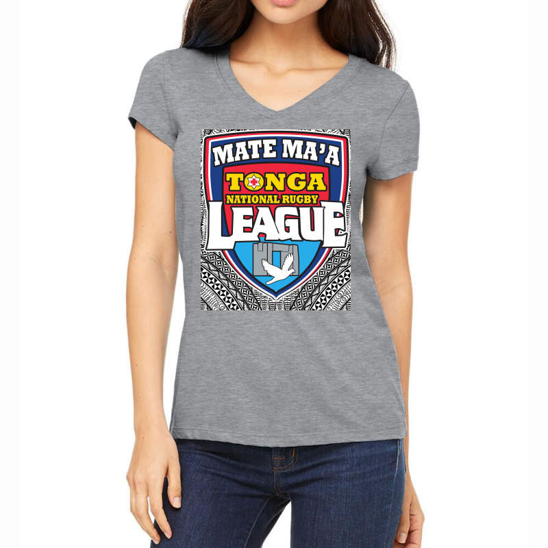 Mate Ma'a Tonga   Ikale Tahi   Rugby League   Tongan Design Pullover H Women's V-Neck T-Shirt by cm-arts | Artistshot