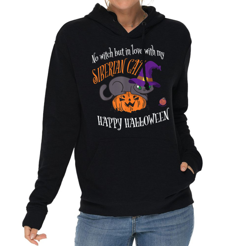 Siberian Cat   Cat Lover Not A Witch Funny Halloween Lightweight Hoodie by Queenie | Artistshot