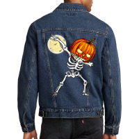 Halloween Boys Dabbing Skeleton Scary Pumpkin This Year Men Denim Jacket | Artistshot