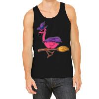 Halloween Flamingo Funny Witch Scary Party Broom Tank Top | Artistshot