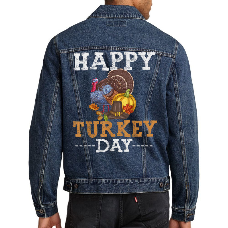 Thanksgiving Happy Turkey Day Pilgrim Turkey Kids Toddler Men Denim Jacket | Artistshot