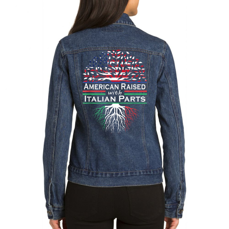 American Italian Pride American Raised With Italian Parts Ladies Denim Jacket by Golden | Artistshot