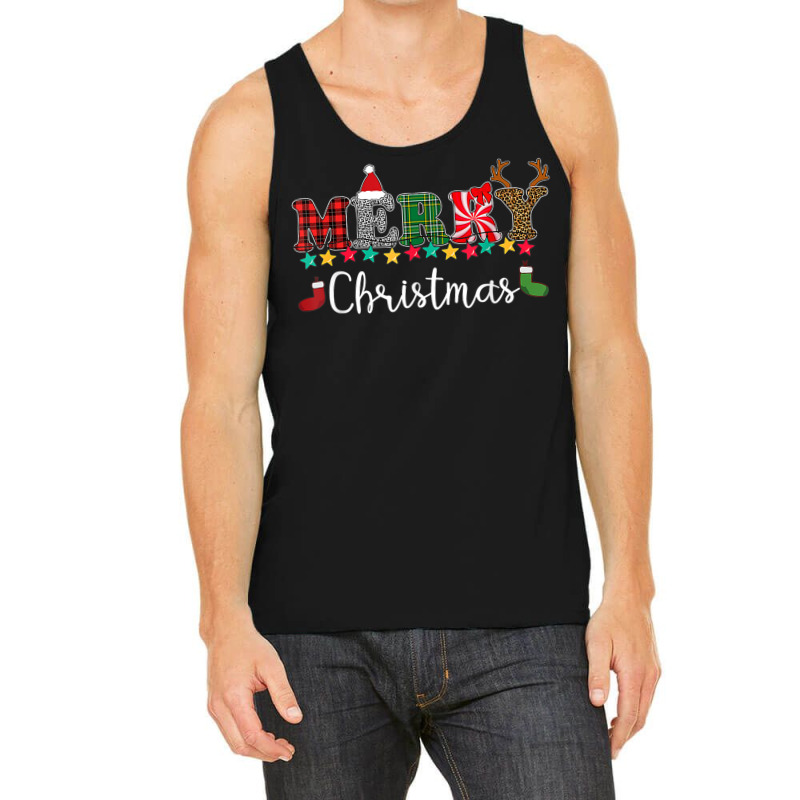 Merry Christmas Leopard Buffalo Red Plaid Kids Men Women Tank Top | Artistshot