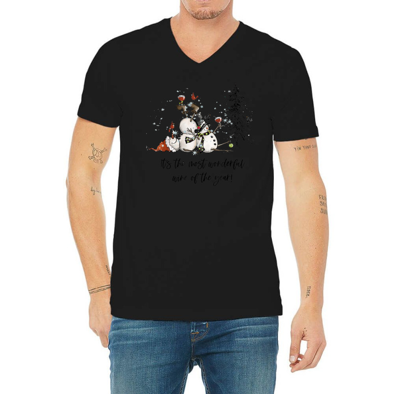 It's The Most Wonderful Wine Of The Year Christmas Wine V-neck Tee | Artistshot