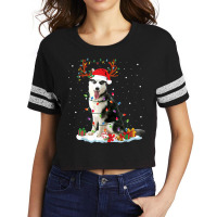 Siberian Husky Christmas Tree Lights Santa Xmas Pajama Scorecard Crop Tee | Artistshot