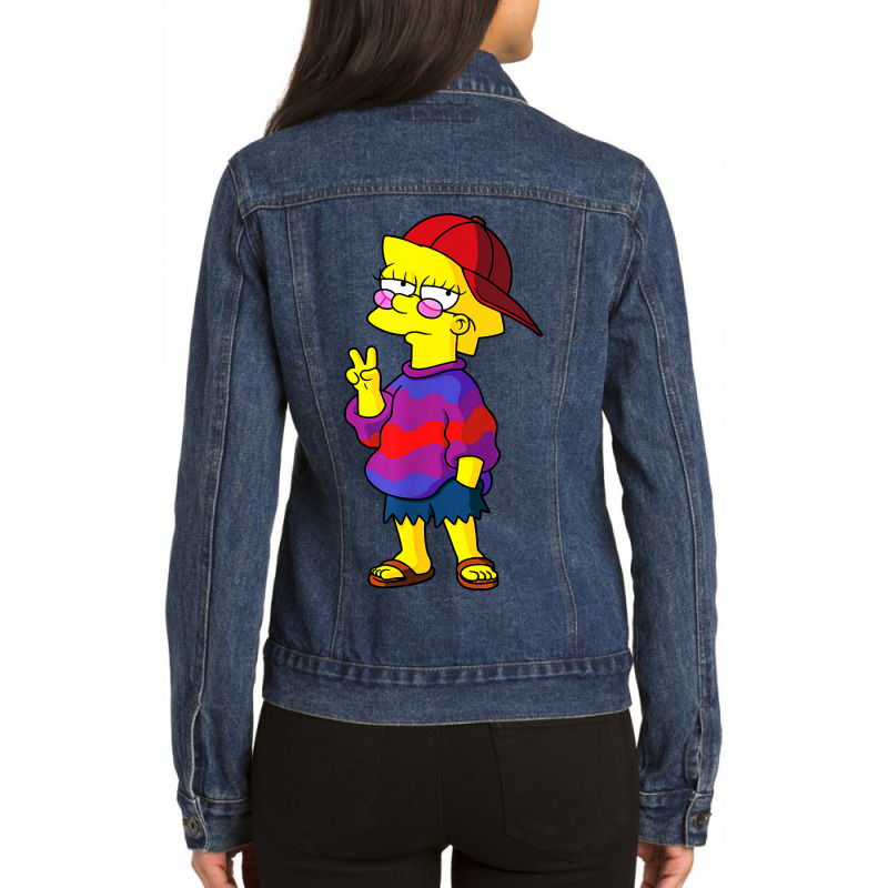 Lisa The Simpsons Funny Kid Ladies Denim Jacket by BestTees | Artistshot