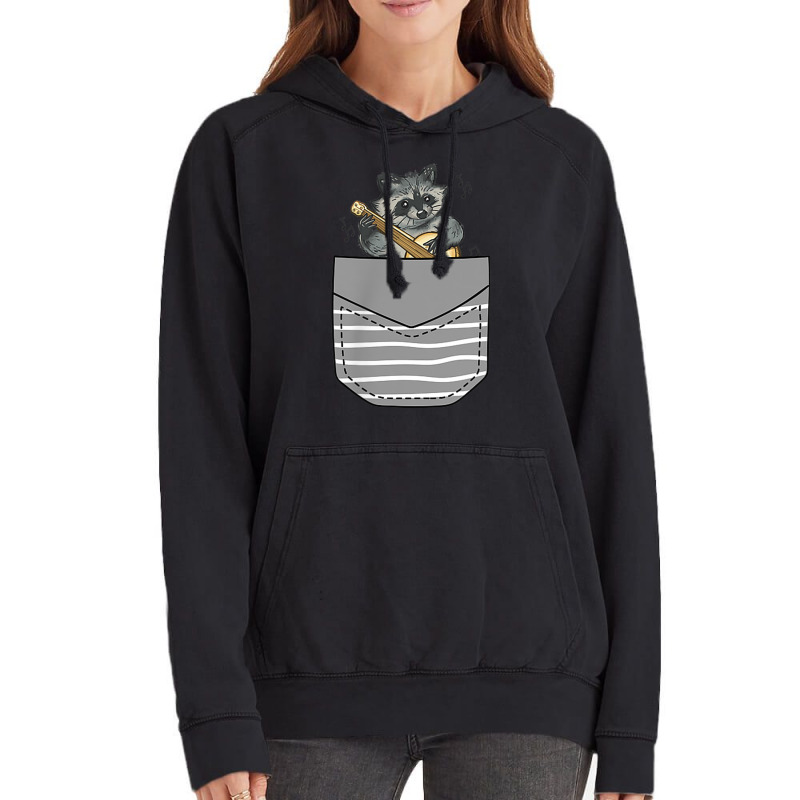 Banjo Instrument Raccoon In Pocket Vintage Hoodie | Artistshot